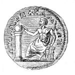 Moneta antica che ritrae Pitagora.