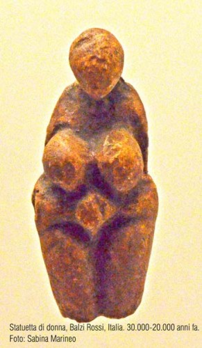 statuetta di donna, Venere di Balzi Rossi, Italia. 30.000 - 20.000 anni fa. foto - sabina marineo