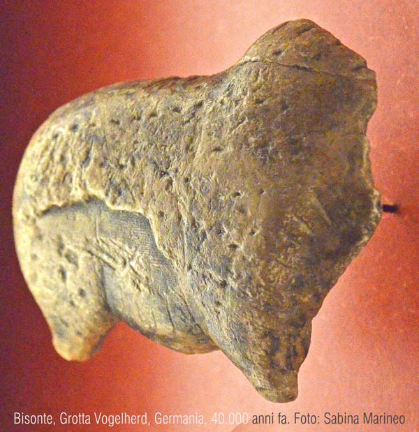 bisonte, Grotta Vogelherd, Germania. 40.000 anni fa. foto - sabina marineo