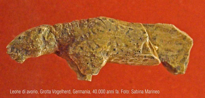 leone, Grotta Vogelherd, Germaniania. 40.000 anni fa. foto - sabona marineo