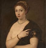 La Venexiana, commedia anonima del Cinquecento. Donna con pelliccia, Tiziano Vecellio.