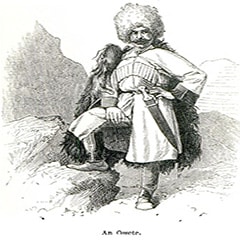 Guerriero osseta. Da: Travels in the central Caucasus and Bashan di Douglas William Freshfield, 1845-193