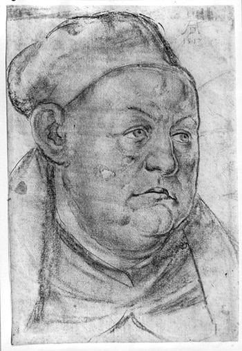 Ritratto di Tritemio di Sponheim, l'Abate Nero. Albrecht Dürer